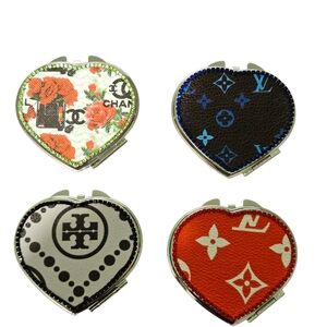 Heart-Shaped Stainless Steel Compact Mirrors